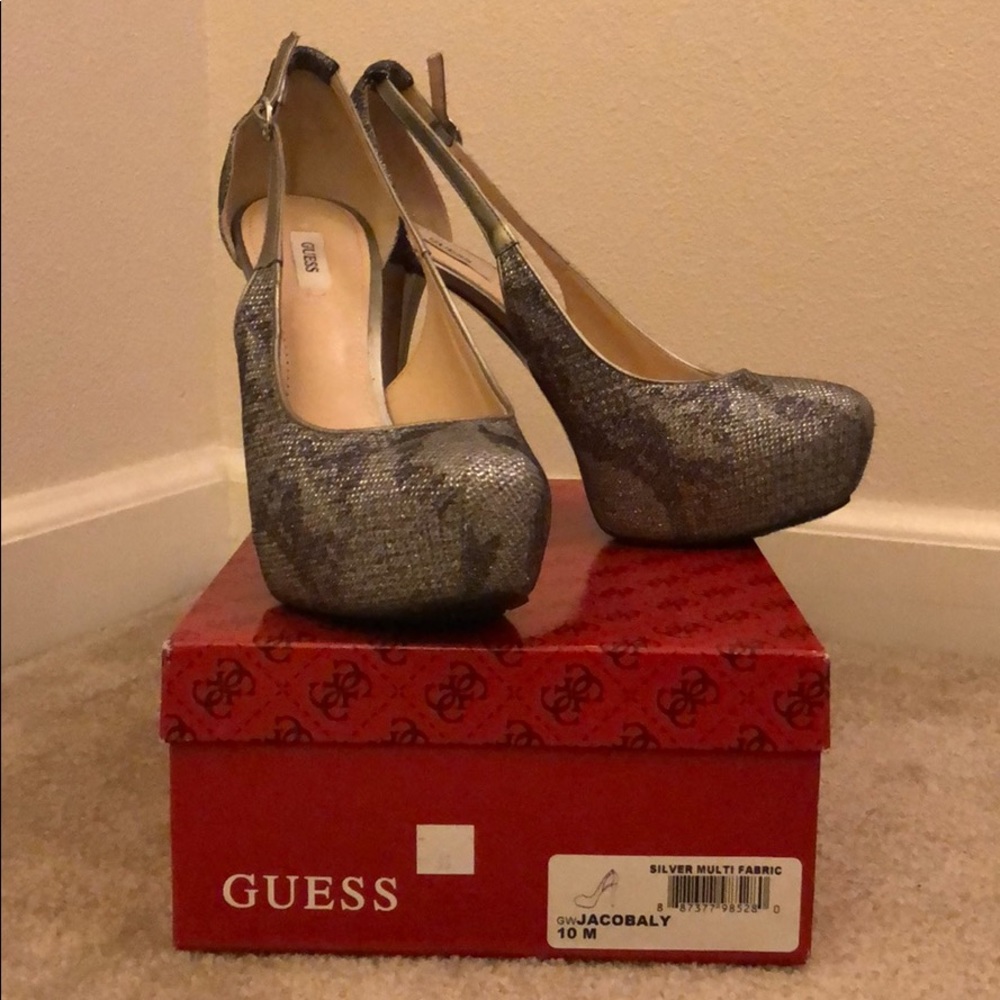 Guess Jacobaly Platform Pump - Silver size 10m